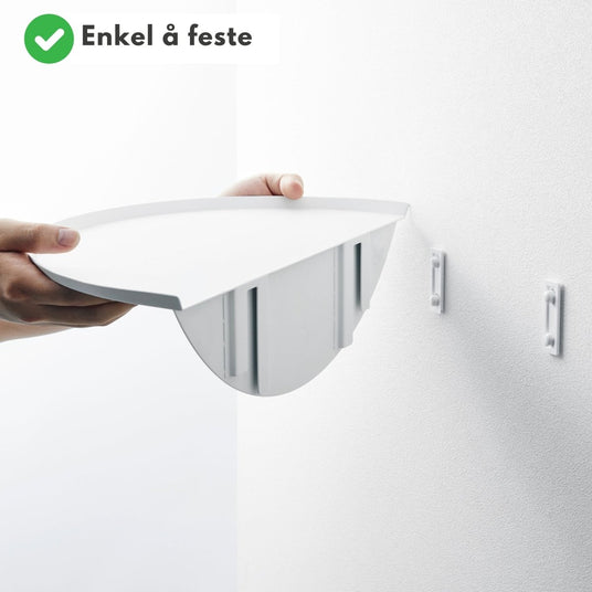 Vegghylle halvrund hvit 40 cm - Lindas Dekor