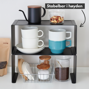 Stabelbar hylle smal sort
