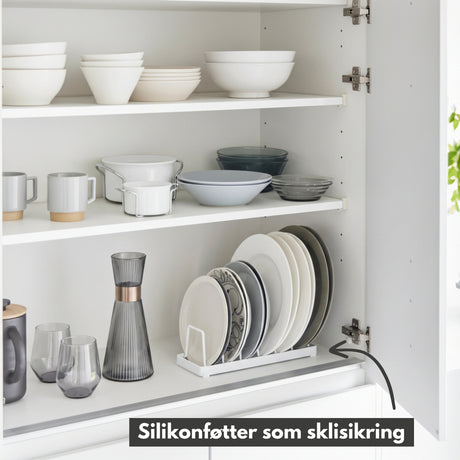 Tallerkenstativ hvit 32 x 11 x 9 cm