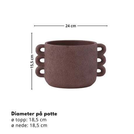 Potte Celia keramikk brun 18,5 cm - Lindas Dekor
