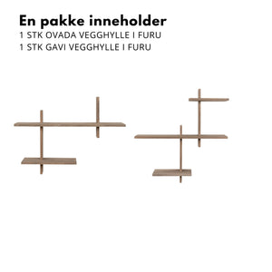 Sett Ovada og Gavi vegghylle