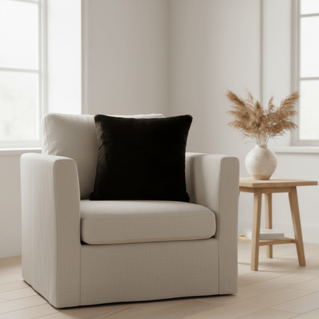 Putetrekk pels sort 50 x 50 cm - Lindas Dekor