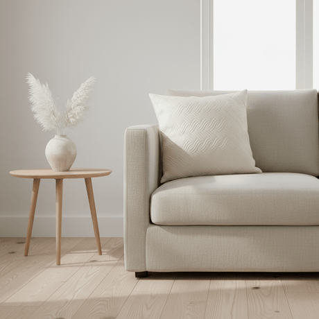 Putetrekk wave velur krem 45 x 45 cm - Lindas Dekor