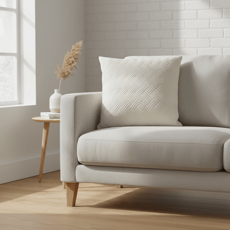 Putetrekk wave velur krem 45 x 45 cm - Lindas Dekor