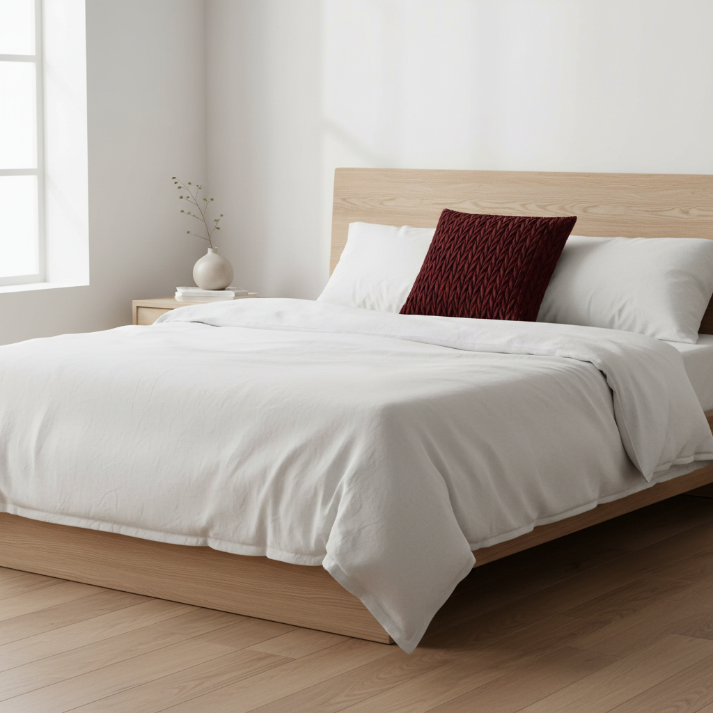 Putetrekk flettet aubergine 45 x 45 cm