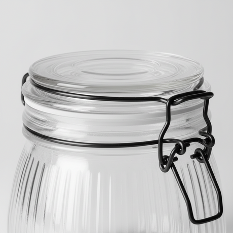 Glasskrukke rillet 500 ml