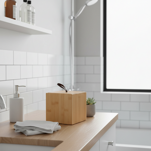 Boks bambus m/skinnstropp 9 x 9 cm