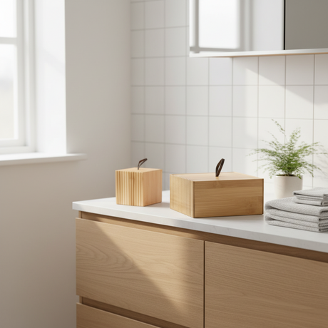 2-pk oppbevaringsbokser bambus