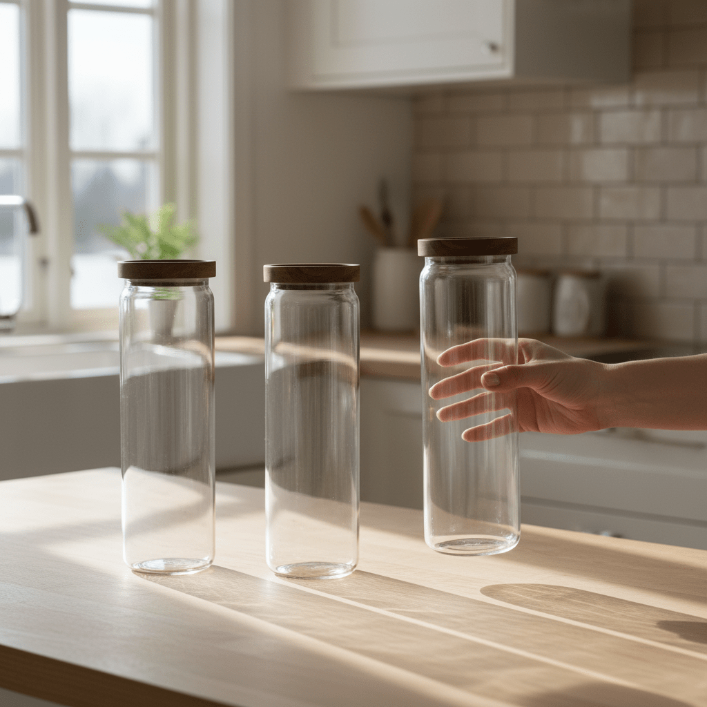 3 - pk glasskrukke akasie 1,5 liter - Lindas Dekor