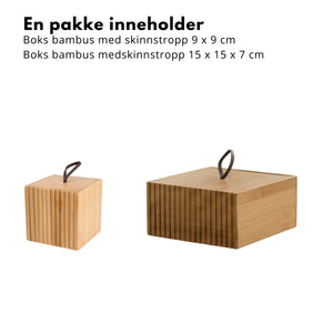2-pk oppbevaringsbokser bambus