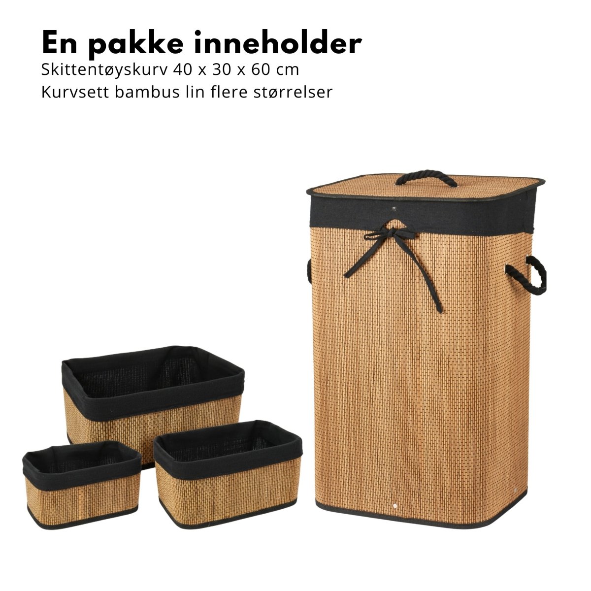 Bambus kurvsett 4 deler - Lindas Dekor