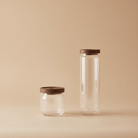 2 - pk Glasskrukker med trelokk - Lindas Dekor
