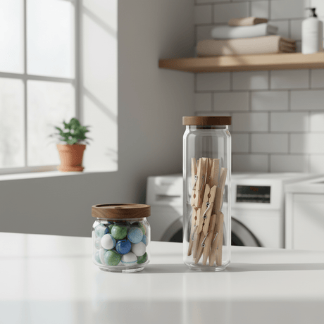 2 - pk Glasskrukker med trelokk - Lindas Dekor