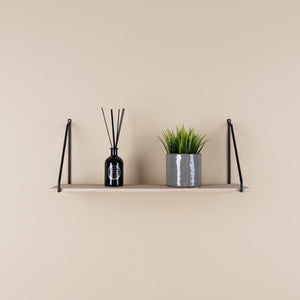 Arnhem vegghylle trehylle sort ramme 65 x 17 cm - Lindas Dekor