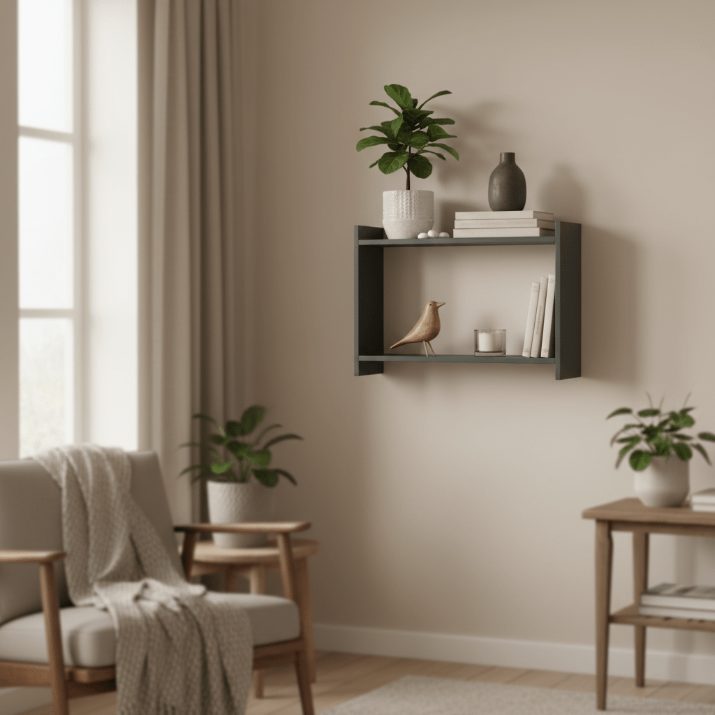 Bamberg vegghylle grønn 50 x 14,5 x 35 cm - Lindas Dekor