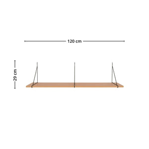 Chiba vegghylle askefiner sort stålramme 120 x 29 cm - Lindas Dekor