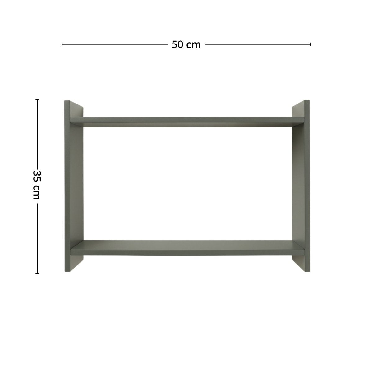 Bamberg vegghylle grønn 50 x 14,5 x 35 cm - Lindas Dekor