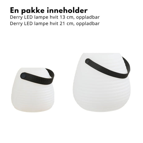 2 - pk Derry LED lampe, oppladbar - Lindas Dekor