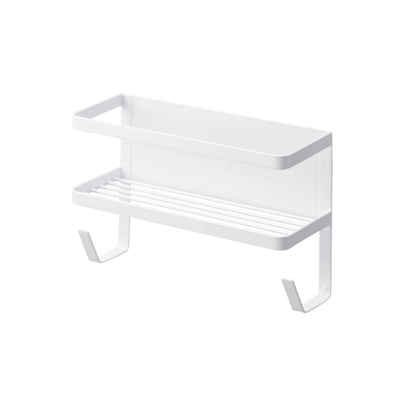 Magnetisk oppbevaringshylle til vaskerom i hvit med krok