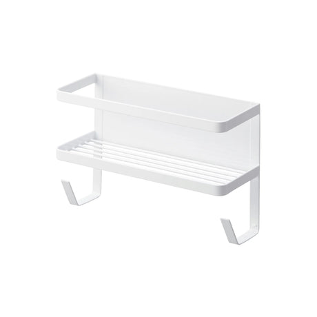 Magnetisk oppbevaringshylle til vaskerom i hvit med krok