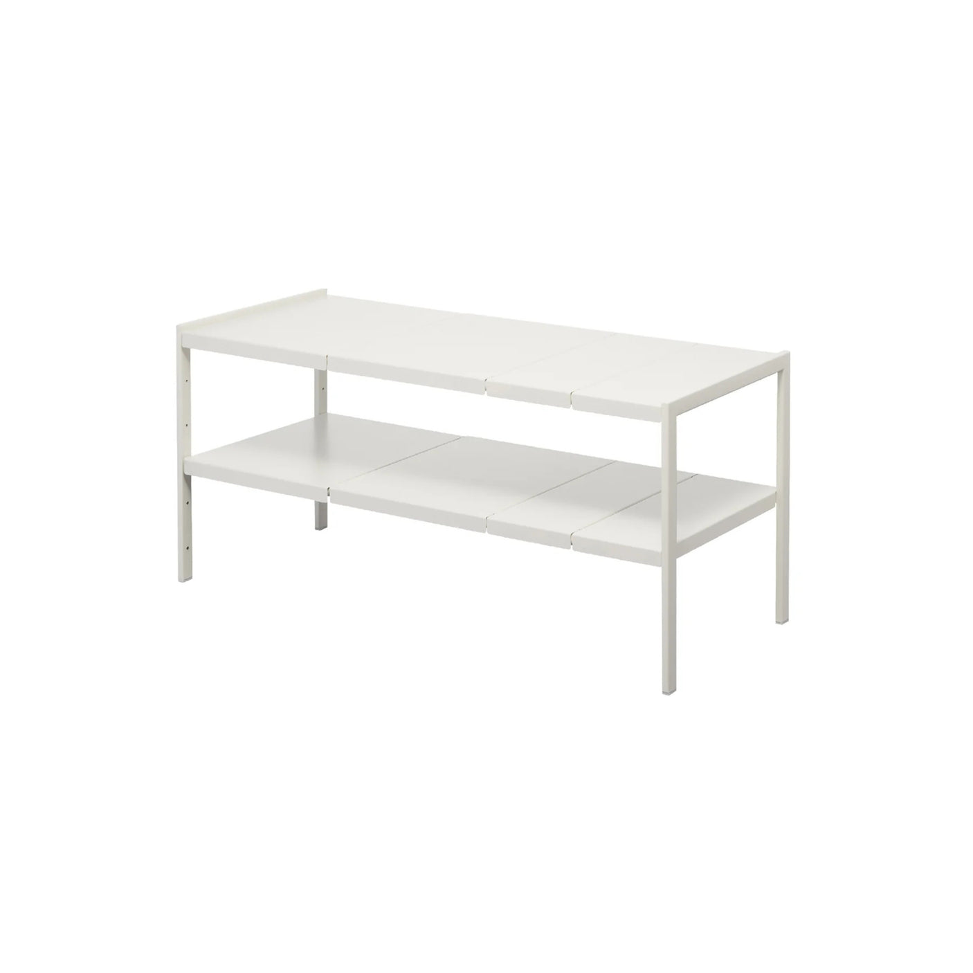 Hvit justerbar under vask organizer med 2 nivåer til skap