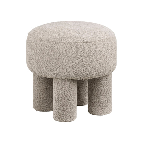 Dekorativ puff i mørk sand til stue, soverom eller entré