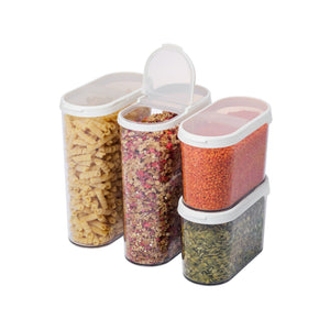 Pakke med SmartStore flip oppbevaringsbokser transparent 4-pk