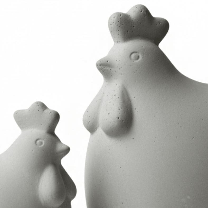 2 - pk DBKD Concrete Hen 14 cm + 18 cm påskepynt - Lindas Dekor