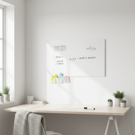 Magnetisk whiteboardfolie 4 magneter + penn 45 x 100 cm - Lindas Dekor