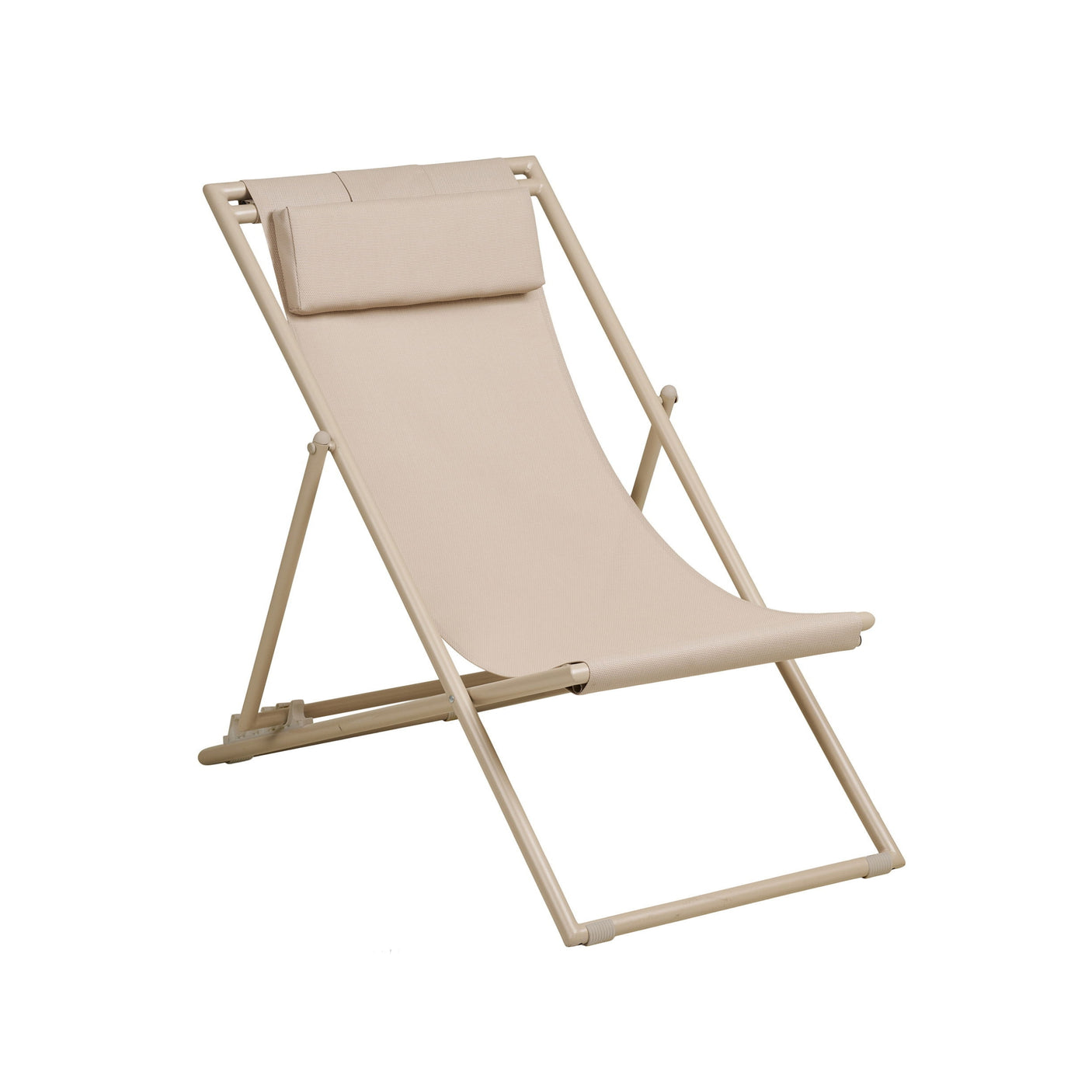 Curtis strandstol i taupe textilene