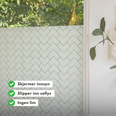 Static Martine vindusfolie 45 cm og 67,5 cm bredde med geometrisk mønster
