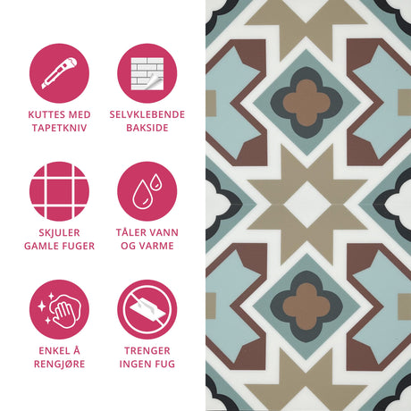 10-pk Lotte selvklebende veggfliser