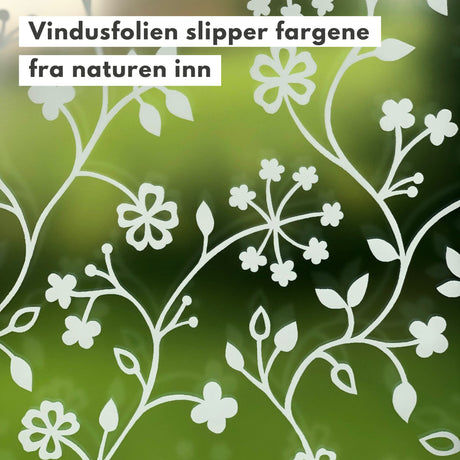 Tord vindusfolie montert på vindu med privacy-skjerming og lysgjennomgang
