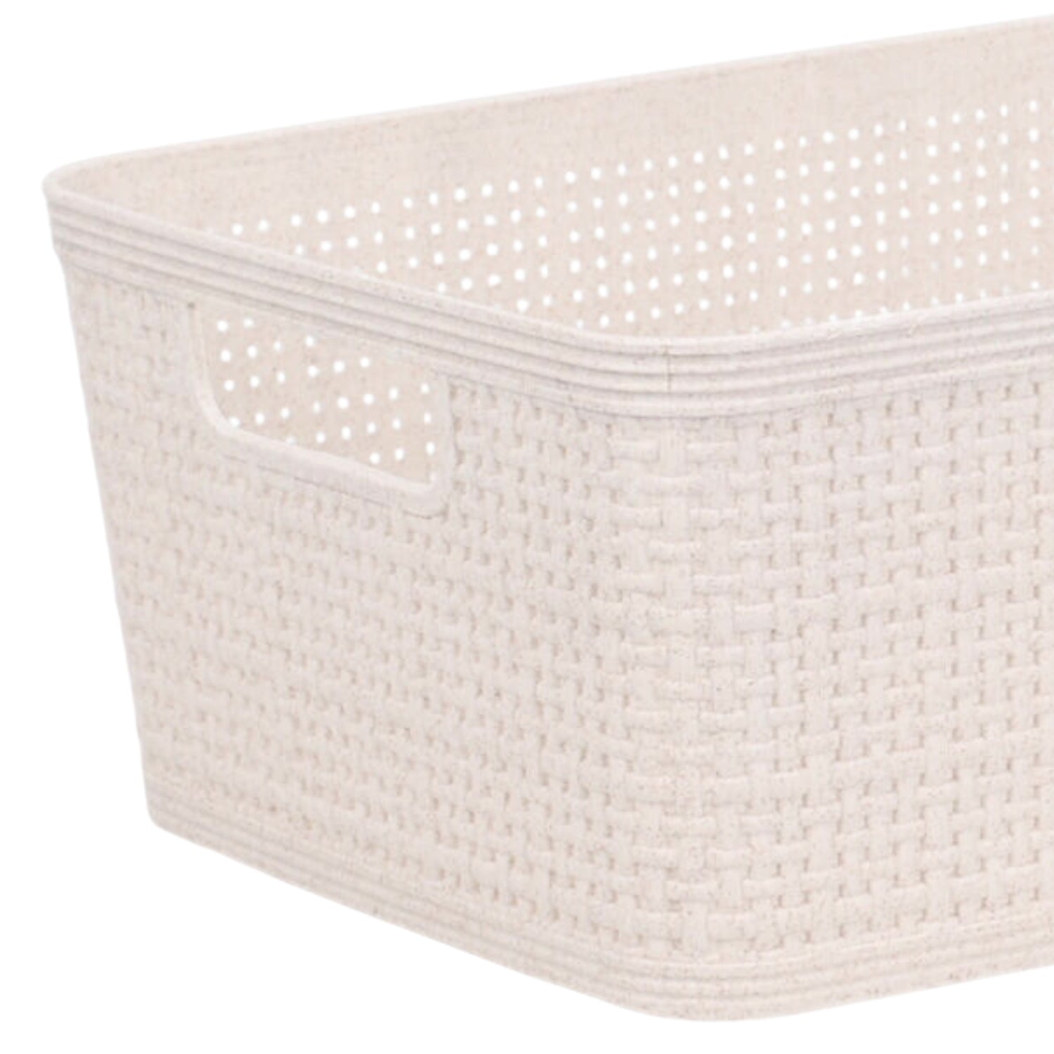 Oppbevaringskurv til kontor sandfarget vevd design 25 cm organisering 2-pakning