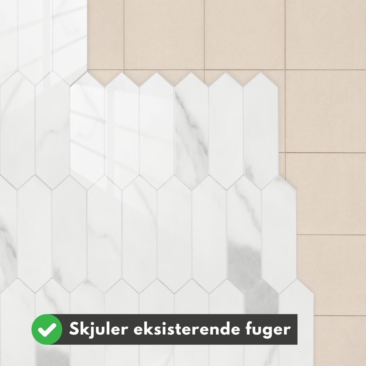 Caia lang hexagon selvklebende veggfliser - Lindas Dekor