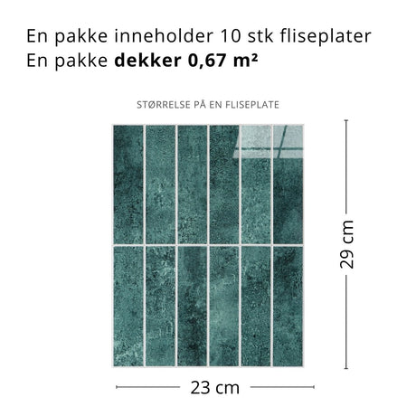 Alma gloss grønn selvklebende veggfliser - Lindas Dekor