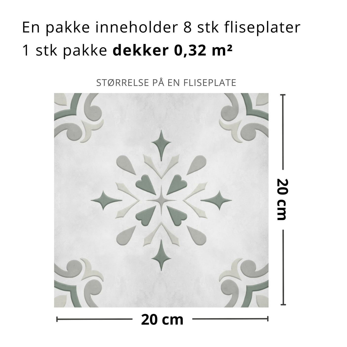 Amilia grønn selvklebende fliser
