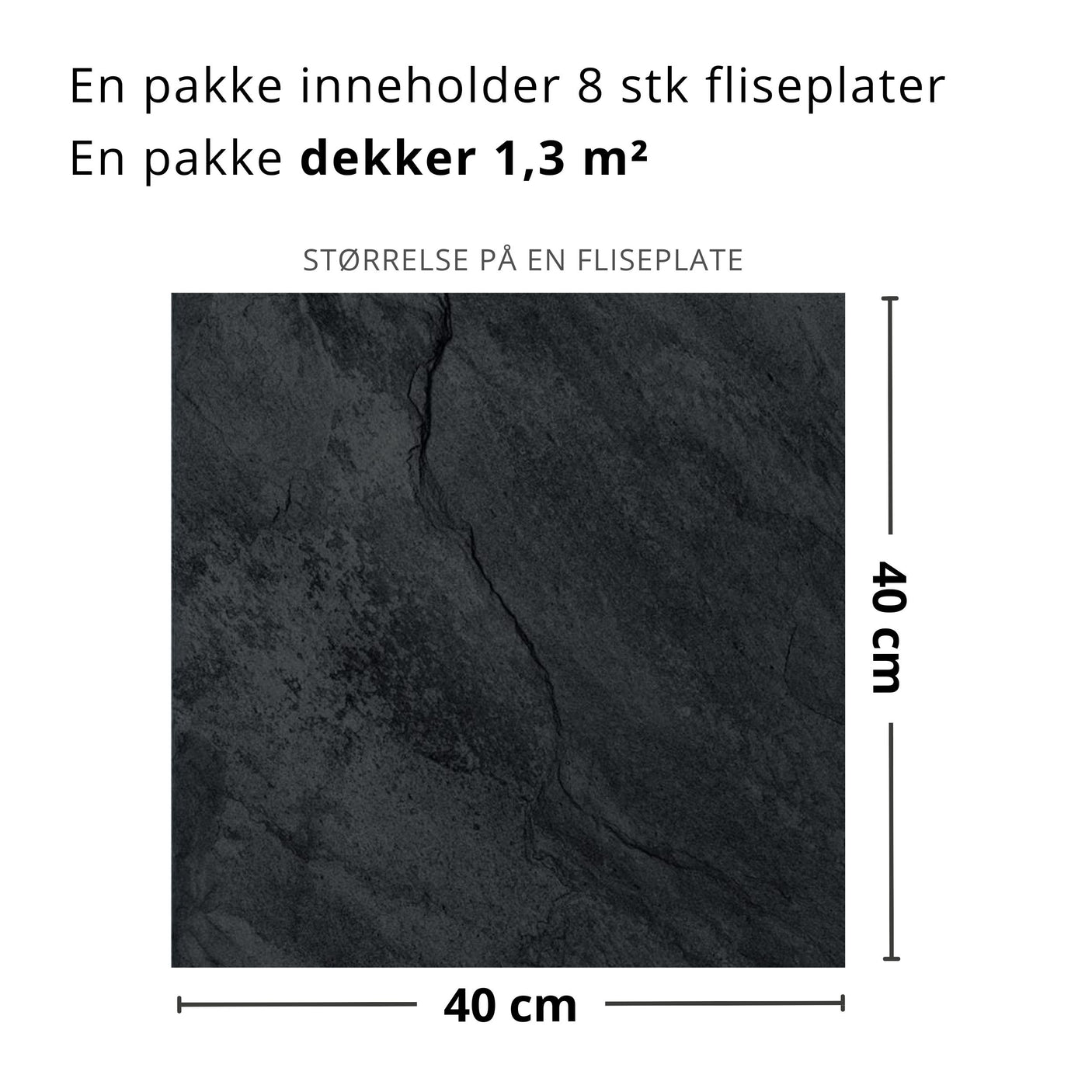 Skifer antrasitt selvklebende fliser