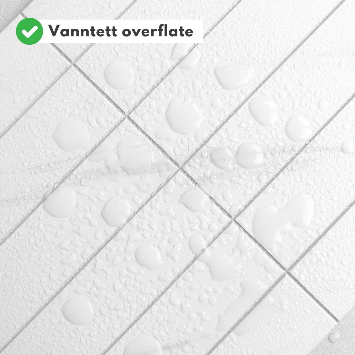 Alma matt hvit selvklebende veggfliser - Lindas Dekor