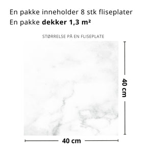 Athena hvit marmor selvklebende fliser