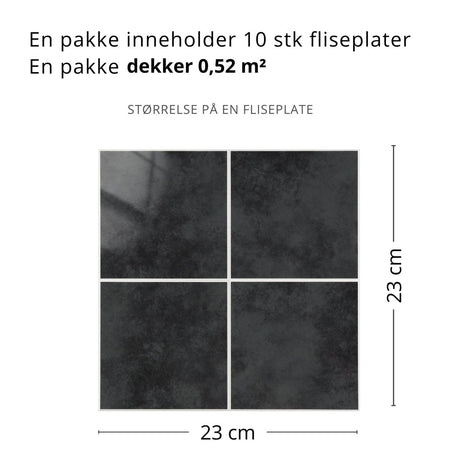 10-pk Melina antrasitt selvklebende veggfliser