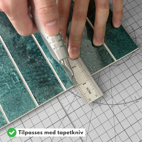 Alma gloss grønn selvklebende veggfliser - Lindas Dekor