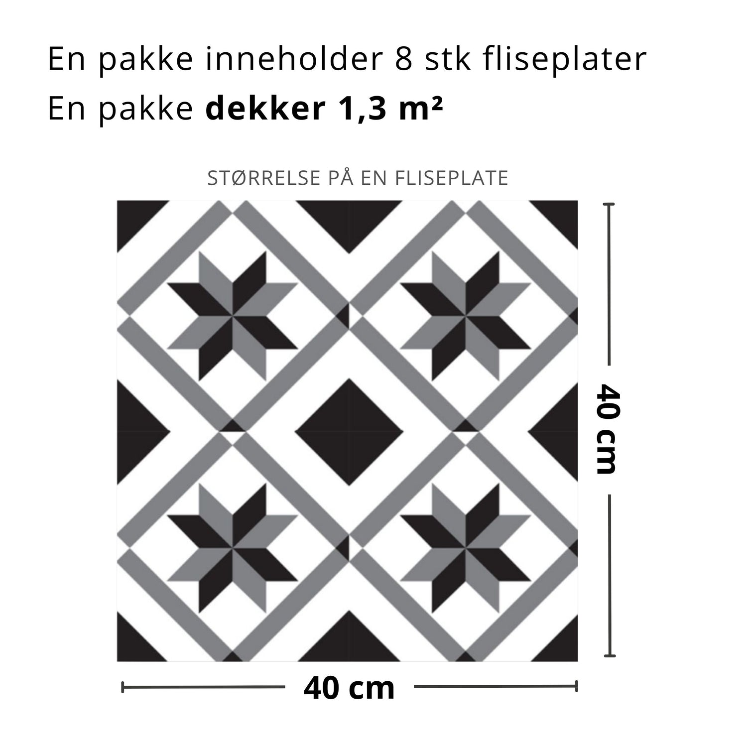 Elegant og tidløs design på selvklebende fliser fra Lindas Dekor. 