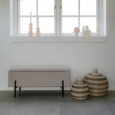 Watford benk med oppbevaring bouclé beige 95 cm