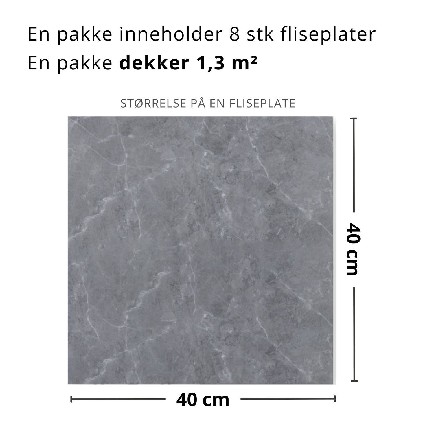 Firenze selvklebende fliser i elegant grå marmorlook.