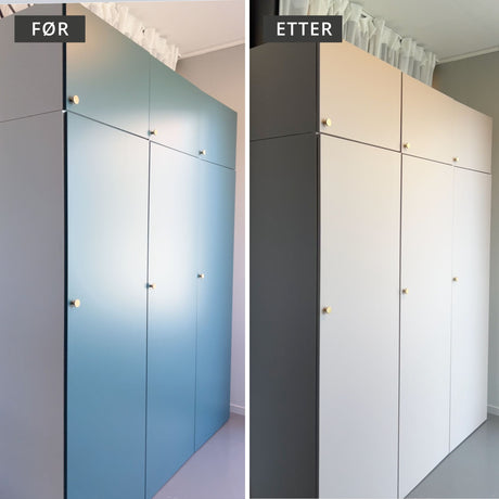 Selvklebende beige skapfolie – forny kjøkkenfronter raskt og rimelig