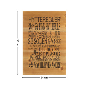 Skilt hytteregler natur