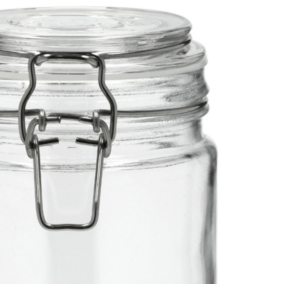 lufttett glass med metallklemme og silikonring