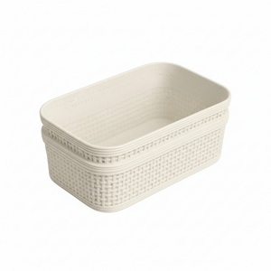 2-pk Oppbevaringskurv sandfarget 19 x 13,5 x 6cm