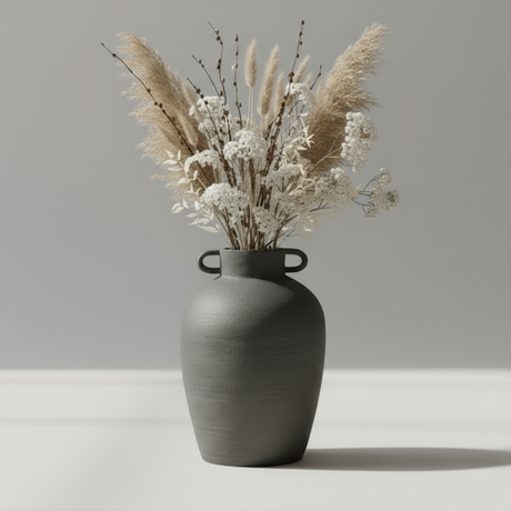 DBKD Long vase plassert i moderne interiør med varm belysning.